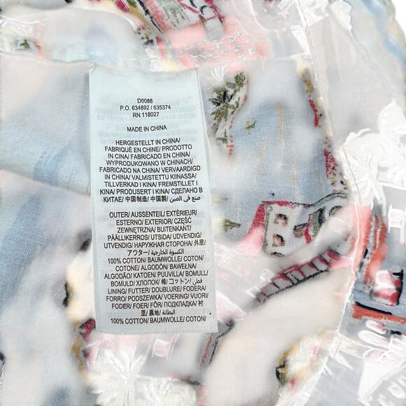 Boden Smocked Waist Mini Dress Paradise Bay Beach Print White Size US 12R - Picture 13 of 13